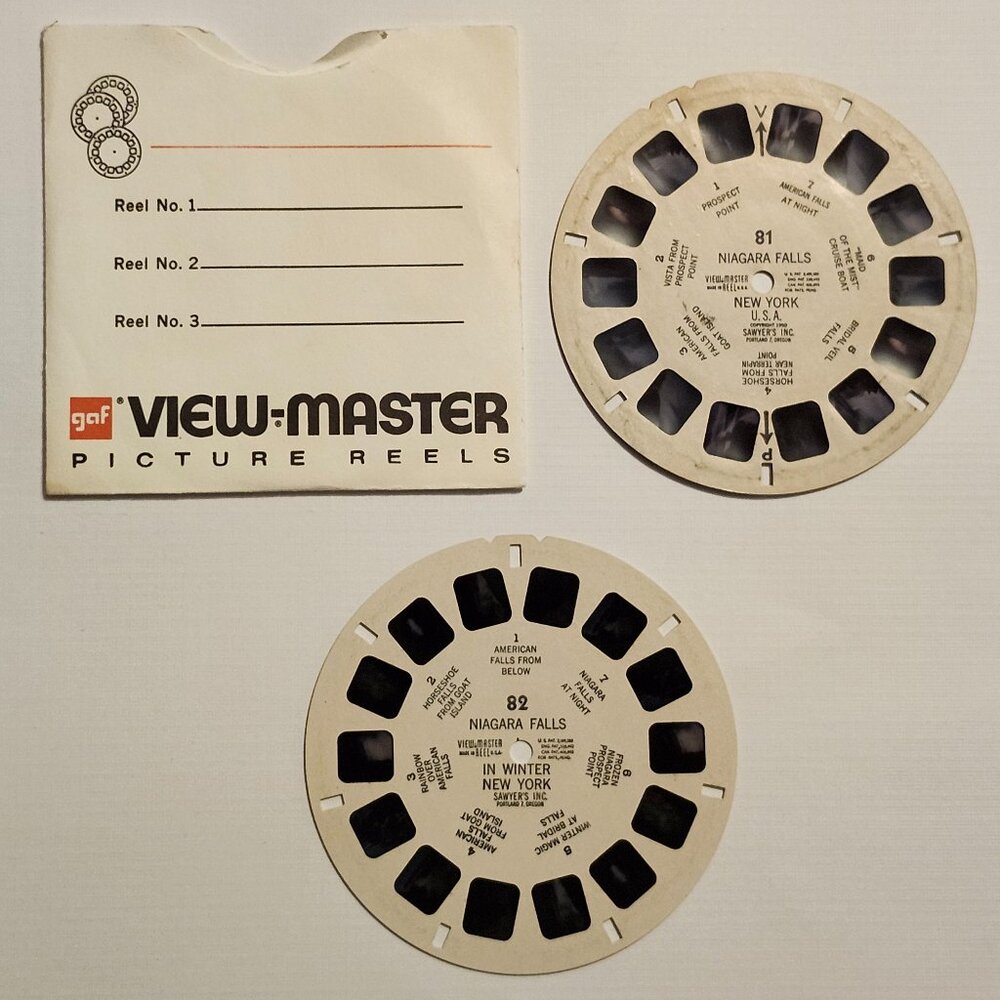 VINTAGE View Master Niagara Falls in Winter Reels x 2 American Side USA Falls